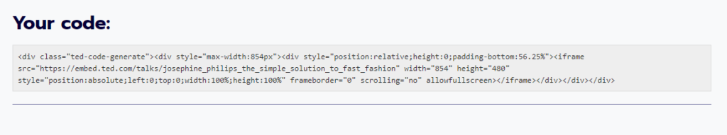 ted embed code iframe